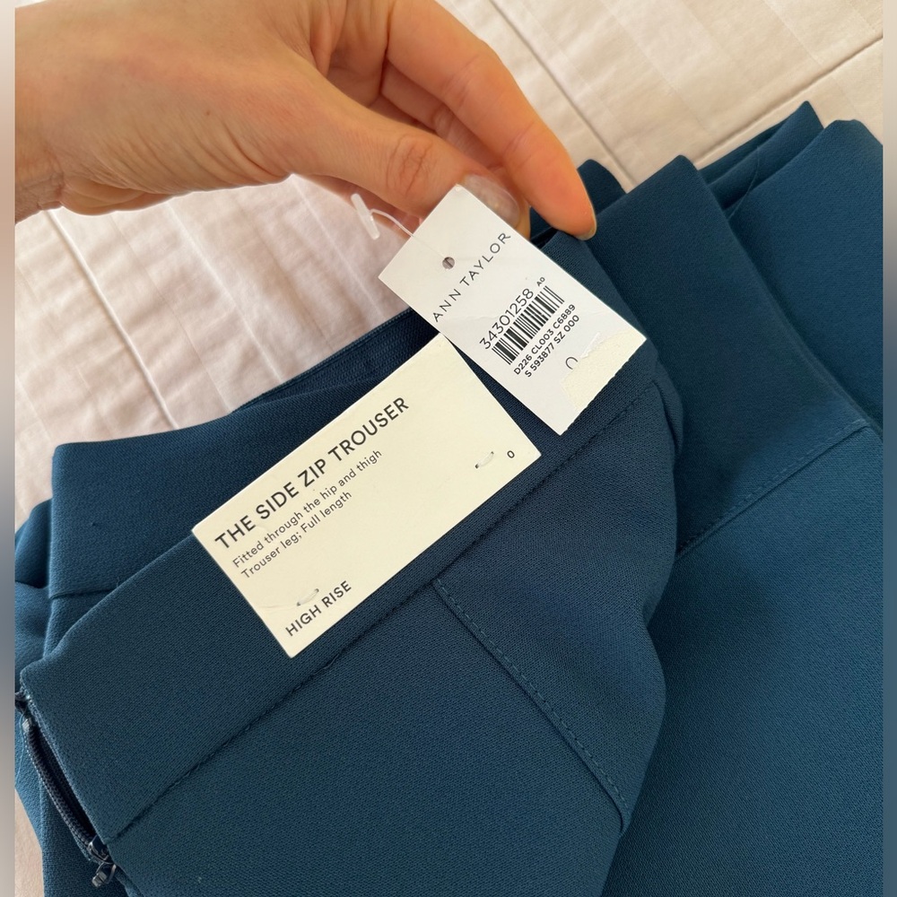 Ann Taylor Size Zip Trouser Pant, teal, size 0